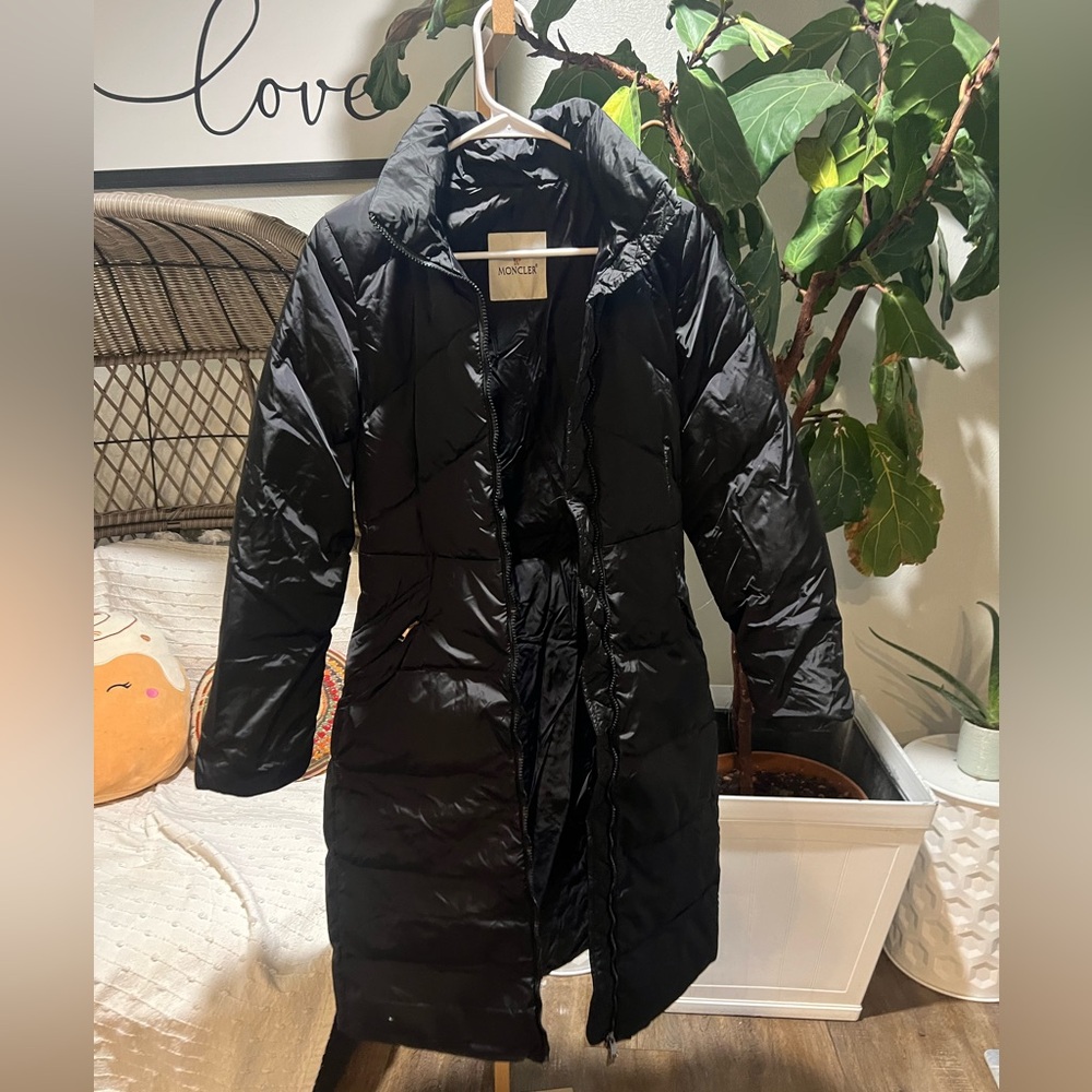 Moncler Black Long Puffer Coat - Picture 4 of 15